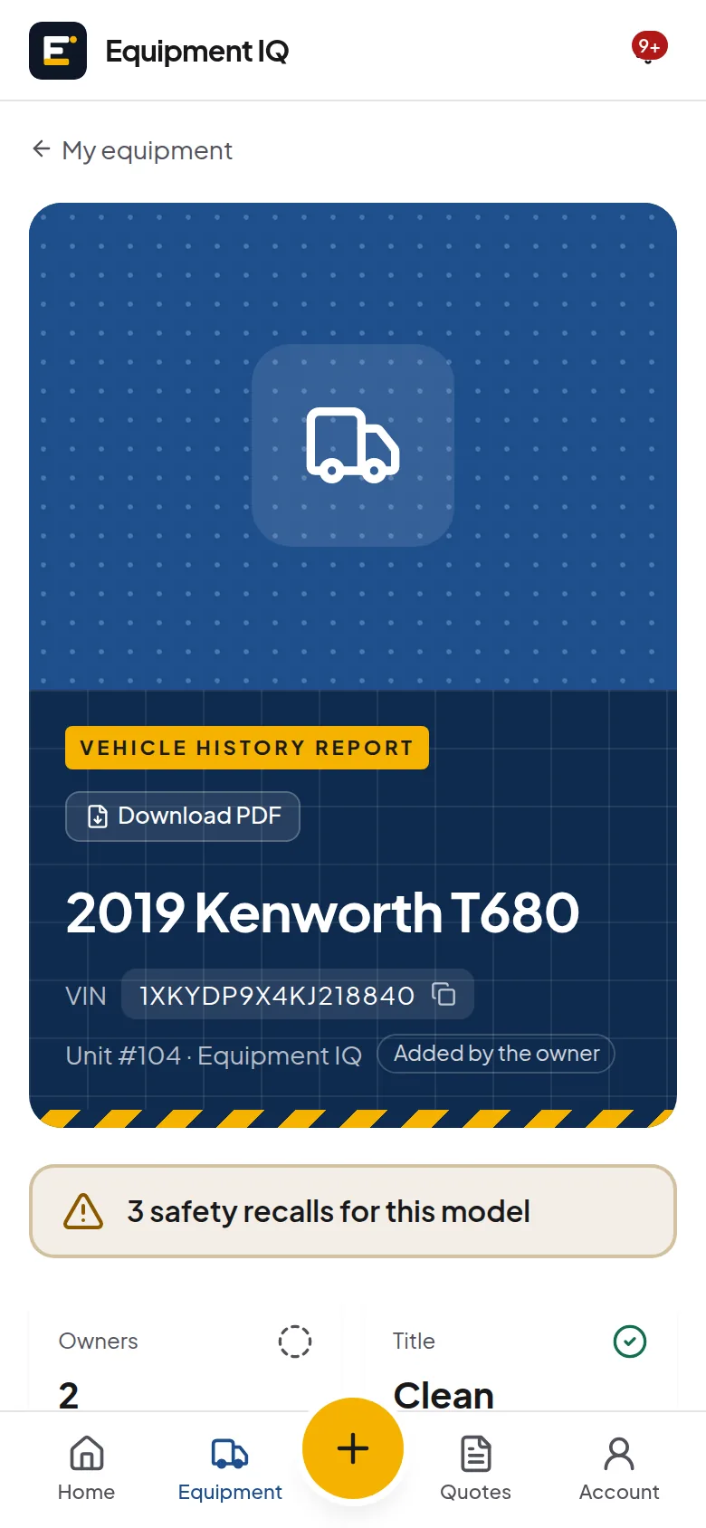 Report on a phone