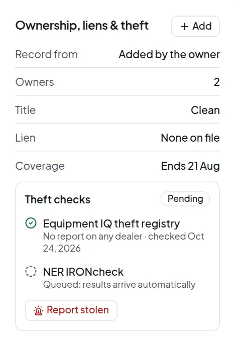 Public records on a report: UCC and theft checks